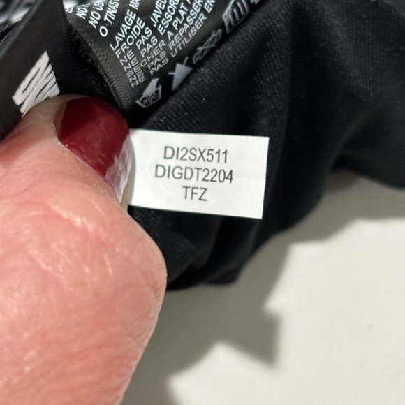 DKNY Bandeau Maillot One Piece Swimsuit Black & White Geometric Print size large - Picture 10 of 15